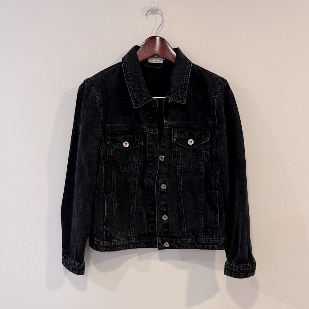 Dark Grey Black Denim Jacket